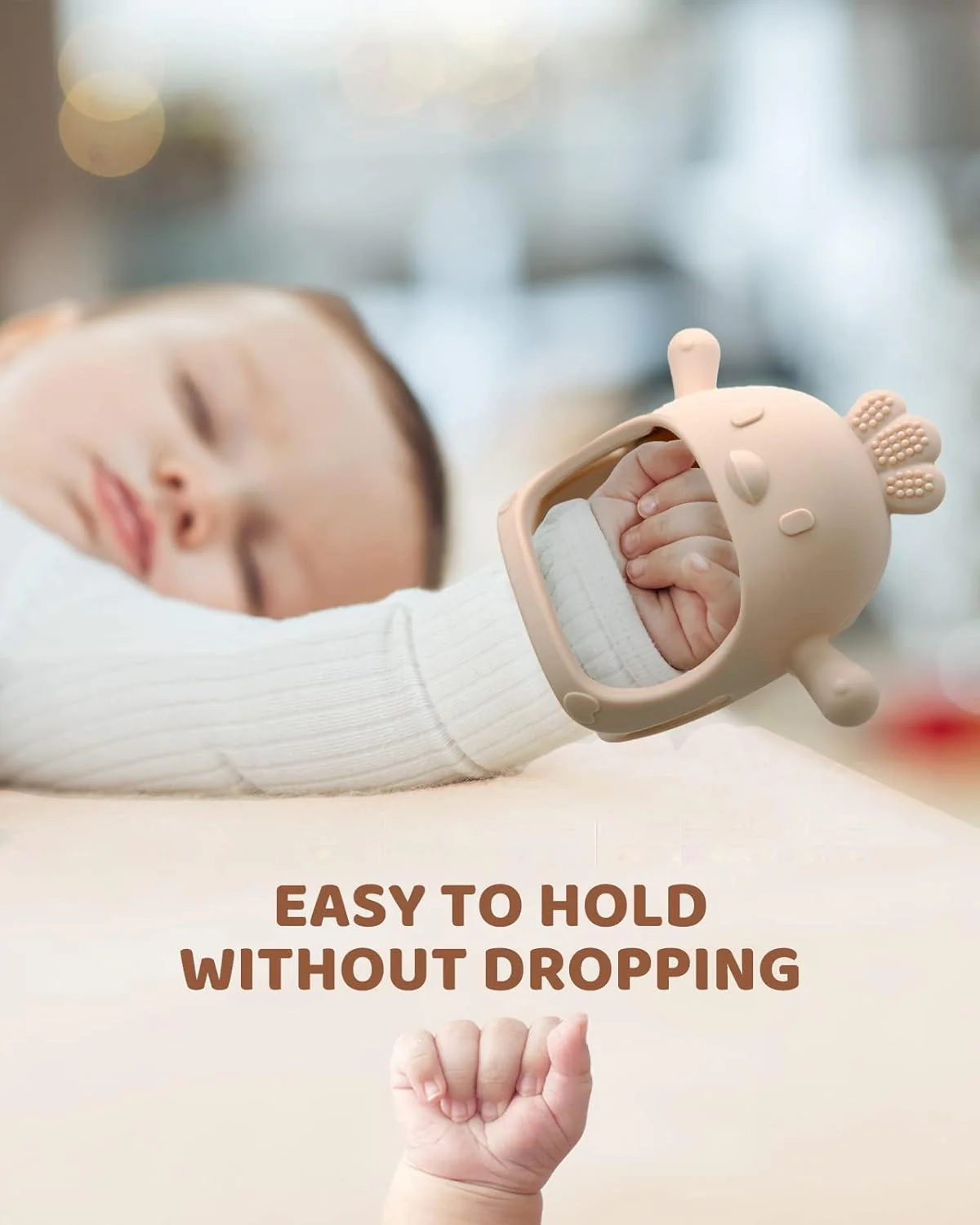 2 Packs Baby Teething Toy Silicone Teething Mitten for Babies Over 3 Months Anti Dropping Wrist Hand Teethers Baby Chew Toys for Sucking Needs, BPA Free