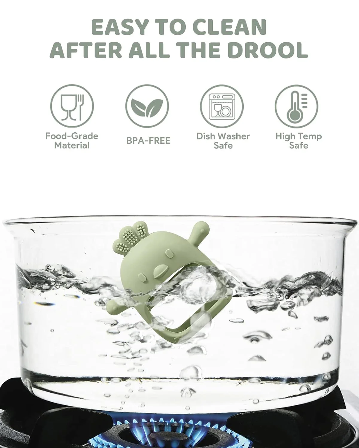 2 Packs Baby Teething Toy Silicone Teething Mitten for Babies Over 3 Months Anti Dropping Wrist Hand Teethers Baby Chew Toys for Sucking Needs, BPA Free